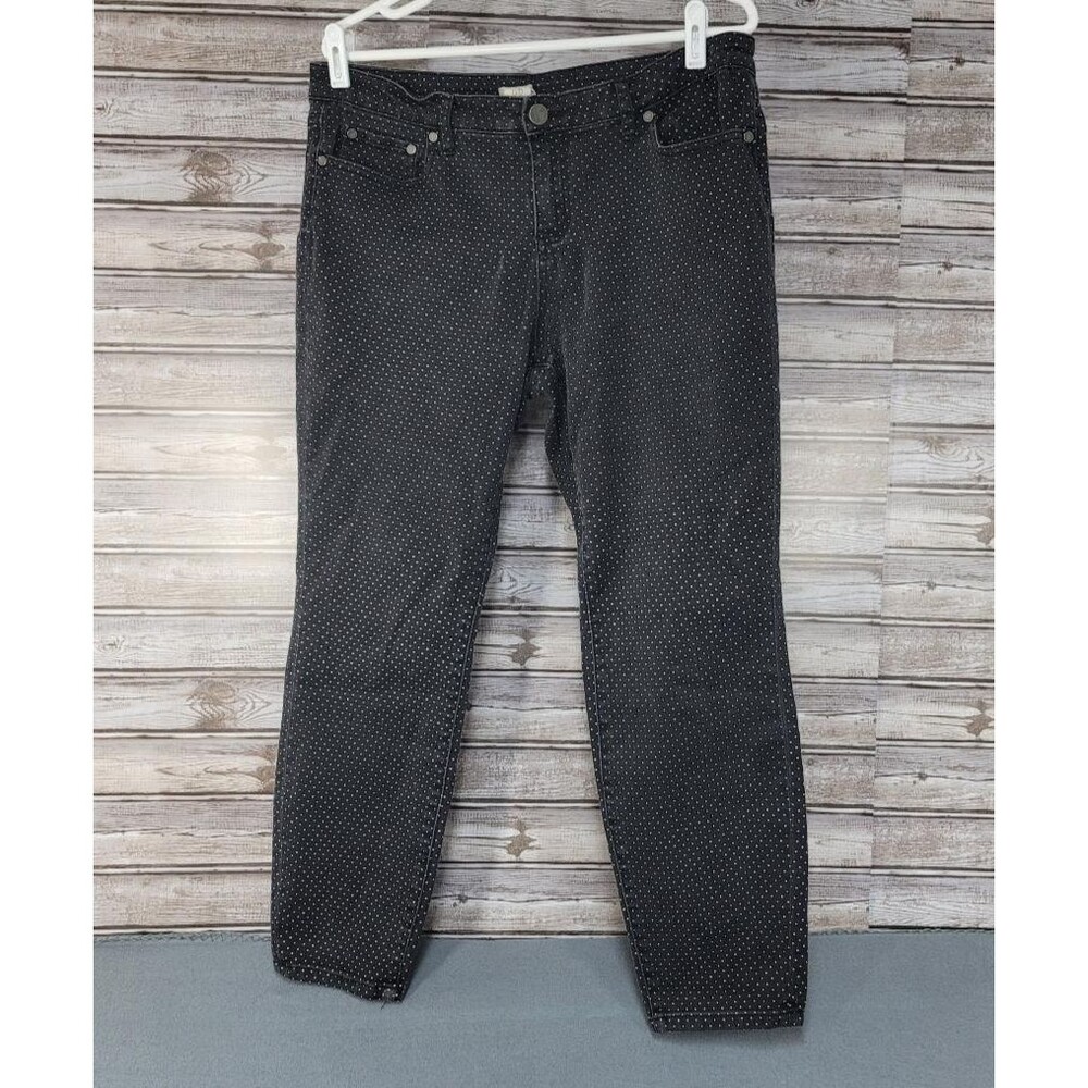 Womens Andrea Jovine Black Polkadot Stretch Cotton Pants Size 12